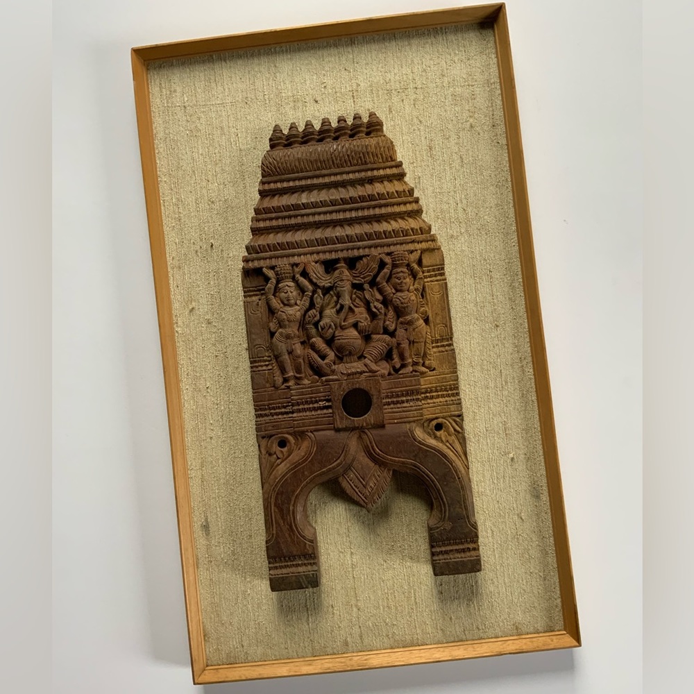 Ganesha Carved Wood Wall Decor